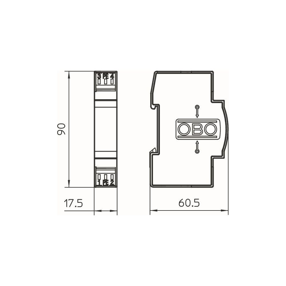 OBO Bettermann Überspannungsschutzschalter TKS-B, 170V DC, 120V AC, IP20... OBO-5097976 4012195578277 (Abb. 4)