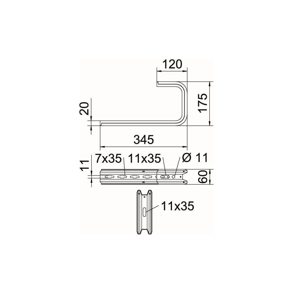 OBO Bettermann Wand- und Deckenbügel TPD 345, 345mm, Stahl, Zink... OBO-6363822 4012196198733 (Abb. 3)