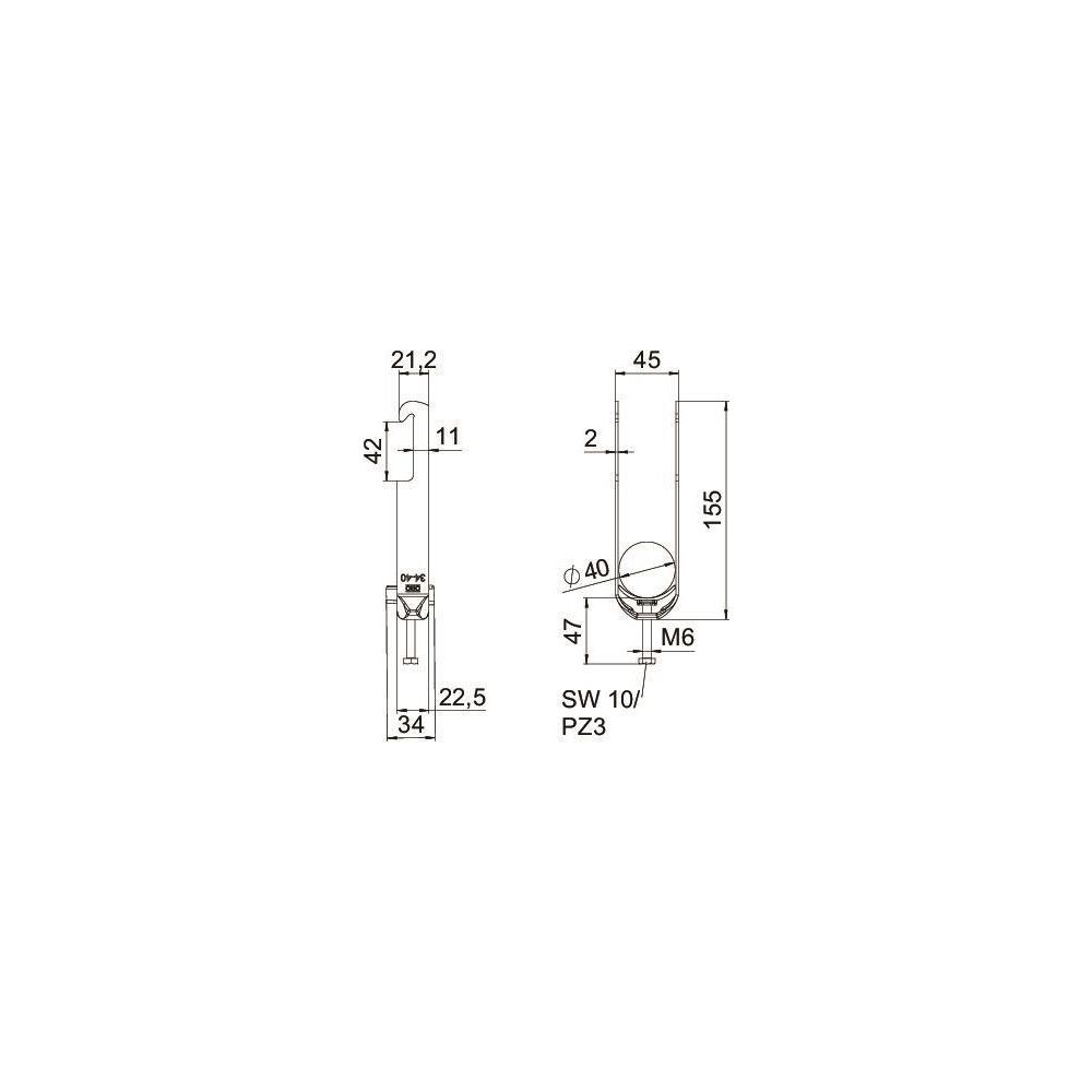 OBO Bettermann Bügelschelle 2056 2f, 34-40mm, Stahl, feuerverzinkt... OBO-1187733 4012196854523 (Abb. 2)