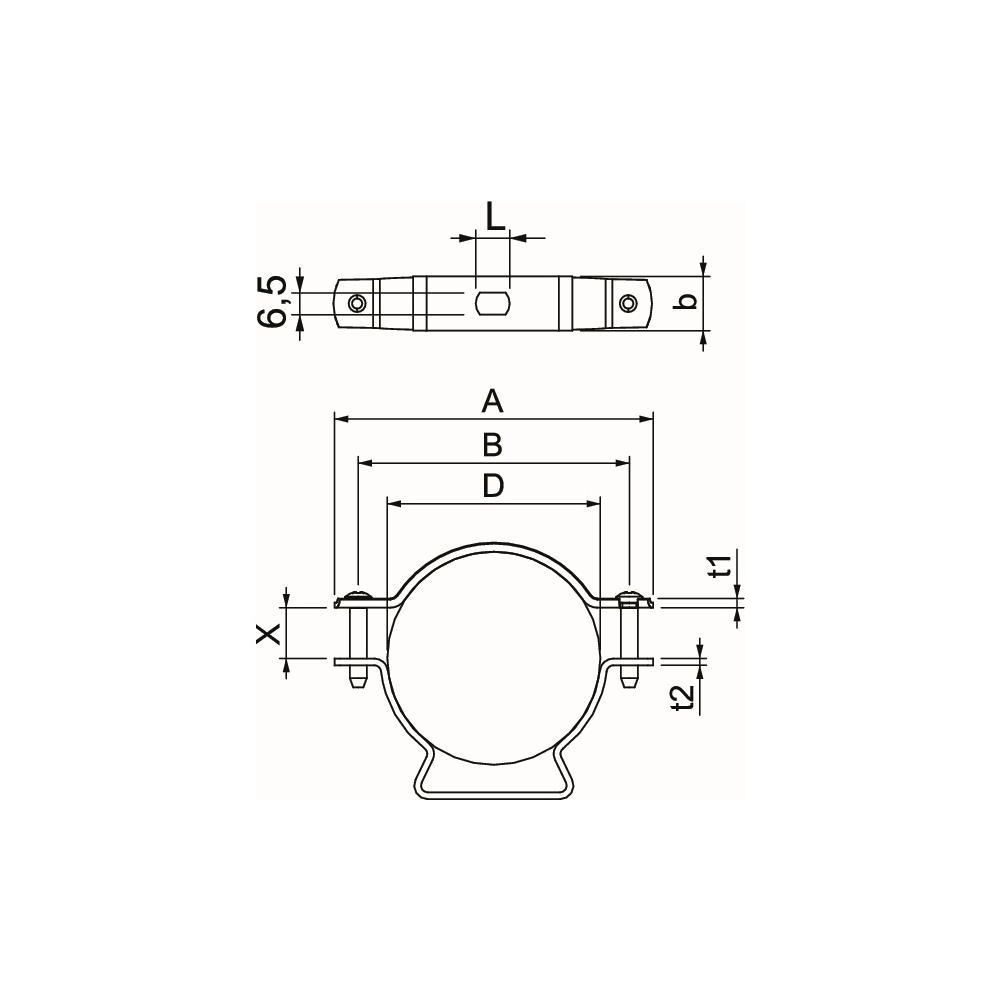 OBO Bettermann Abstandschelle ASL 733 63 G, 53-63mm, Stahl, galvanisch verzinkt... OBO-1362788 4012196600120 (Abb. 6)