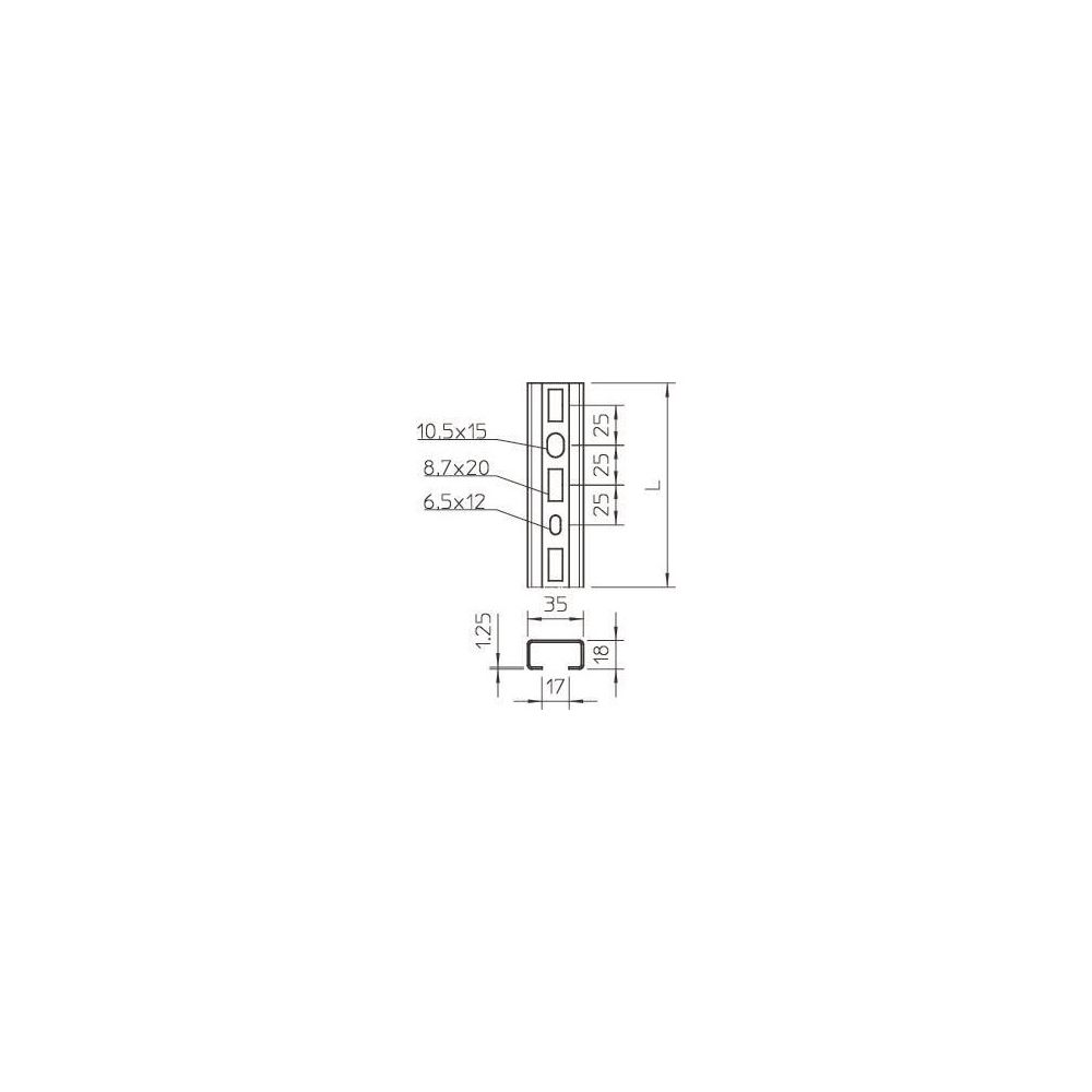 OBO Bettermann Profilschiene CML3518P0300FS C-Profil, 300x35x18mm, Stahl, bandverzinkt... OBO-1104284 4012195038351 (Abb. 3)