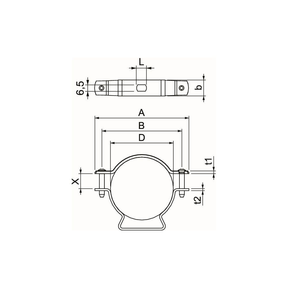 OBO Bettermann Abstandschelle ASL 733 63, 53-63mm, Aluminium... OBO-1362838 4012196600236 (Abb. 5)