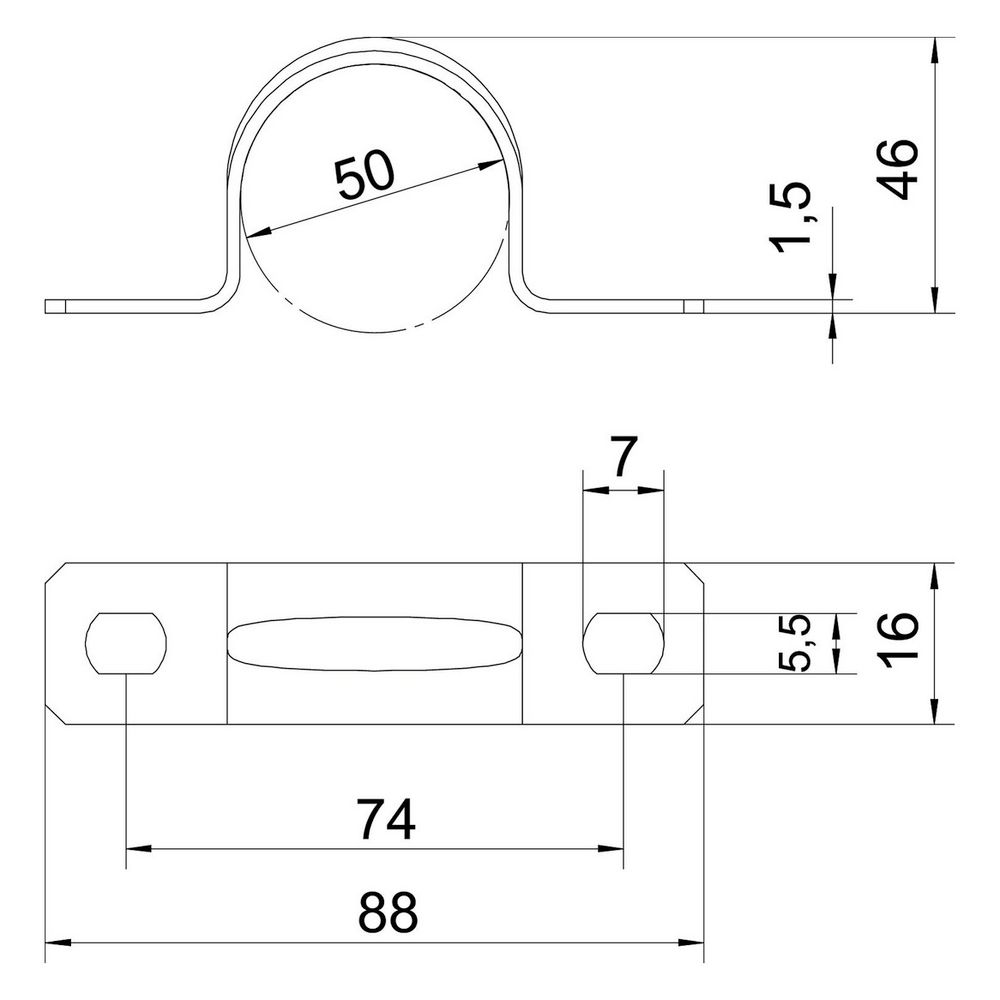 OBO Bettermann Befestigungsschelle 605 50 G, 50mm, Stahl, galvanisch verzinkt... OBO-1018507 4012195568339 (Abb. 5)