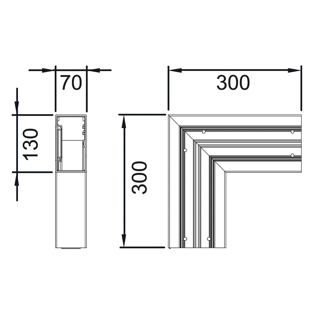 OBO Bettermann Flachwinkel GK-F70130RW, 70x130mm, PVC, Reinweiß, 6274520... OBO-6274520 4012195656838 (Abb. 2)