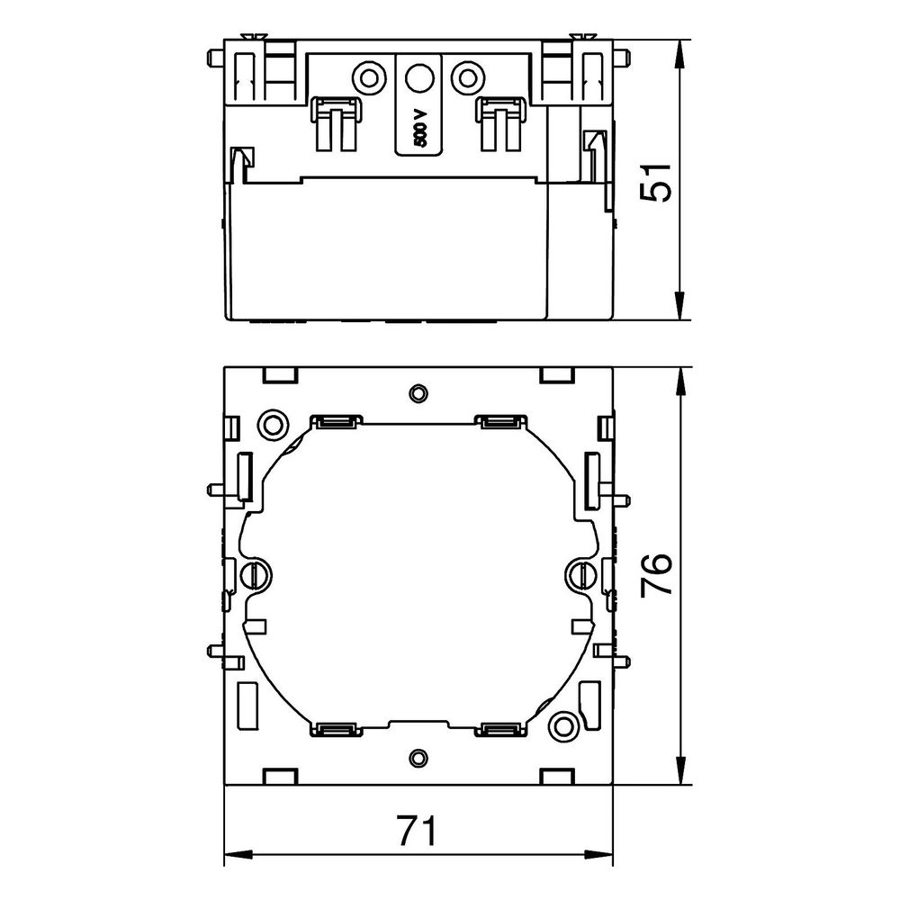 OBO Bettermann Geräteeinbaudose 71GD6, 1-fach 71x76x51mm, Kunststoff, Eisengrau... OBO-6288610 4012195148678 (Abb. 3)
