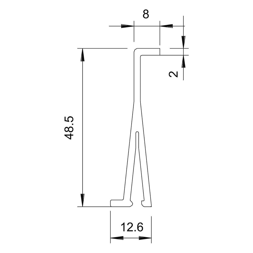 OBO Bettermann Trennwand 2371 60, 48,5x2000mm, Polyvinylchlorid, Lichtgrau... OBO-6023118 4012196024377 (Abb. 2)
