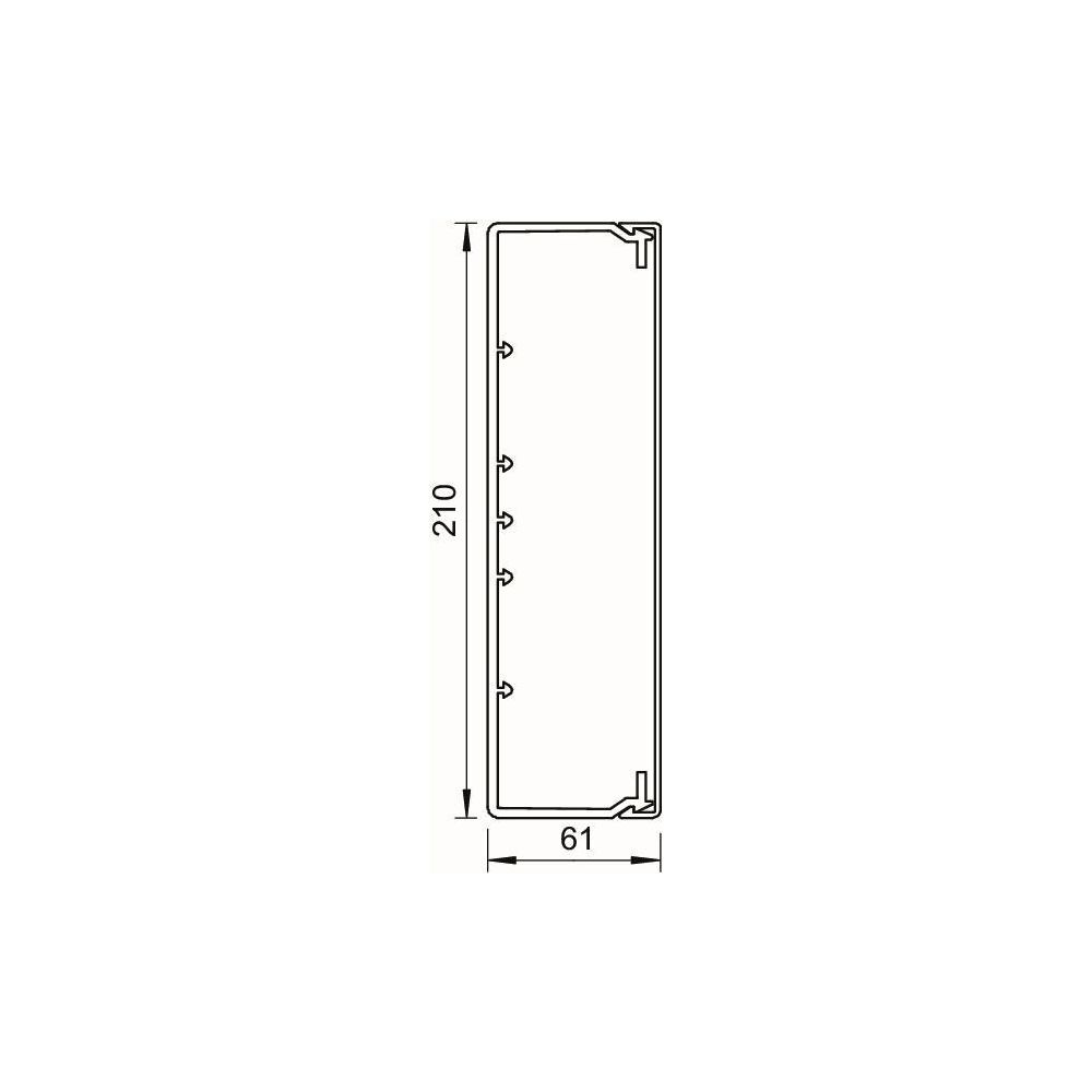 OBO Bettermann Wand- und Deckenkanal WDK 60x210x2000mm, 10030mm2, PVC, Weiß... OBO-6191266 4012196794478 (Abb. 2)