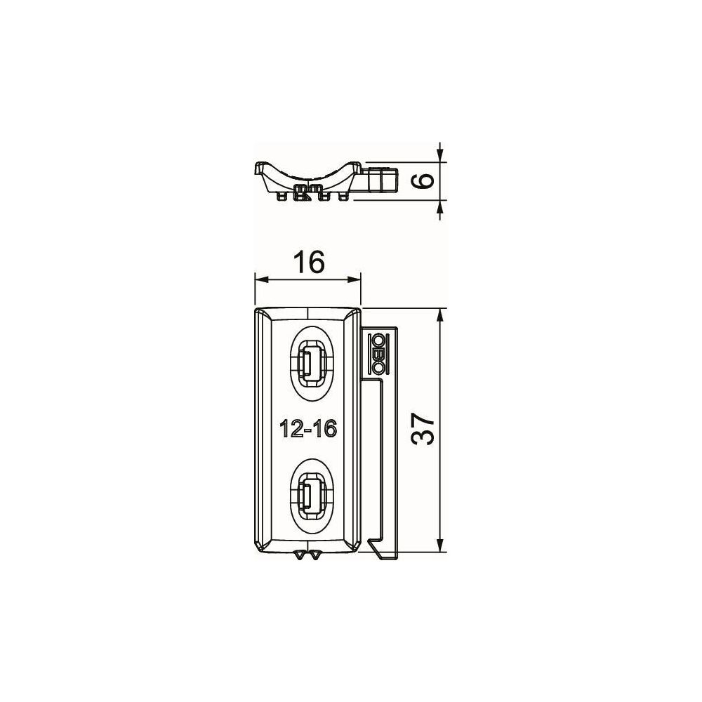 OBO Bettermann Universal-Gegenwanne 2058UW 16 LGR, 12-16mm, Polypropylen, Lichtgrau... OBO-1198016 4012196636150 (Abb. 4)