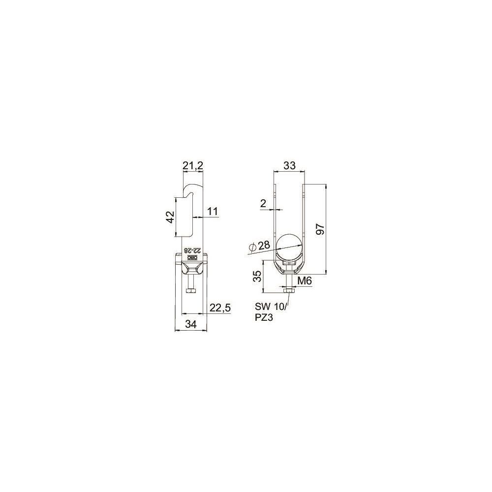 OBO Bettermann Bügelschelle 2056 BS-W1-K-28, 22-28mm, feuerverzinkt, 1187720... OBO-1187720 4012196854394 (Abb. 2)
