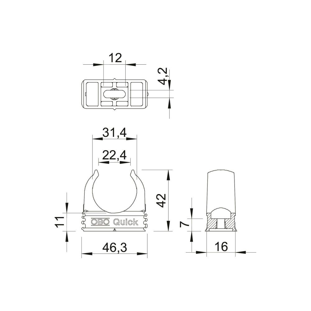 OBO Bettermann Quick-Schelle 2955 M32, M32, Polypropylen, Tiefschwarz... OBO-2149571 4012195616450 (Abb. 2)