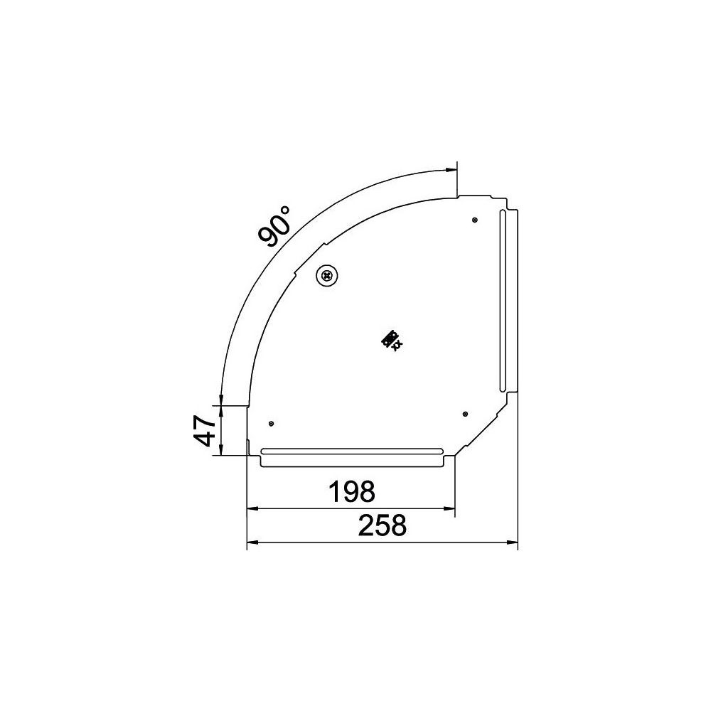 OBO Bettermann Deckel 90-Bogen RBD 90 200 DD, 90 Grad, 200mm, Drehriegel, Stahl, Zink... OBO-6036954 4012197405809 (Abb. 2)
