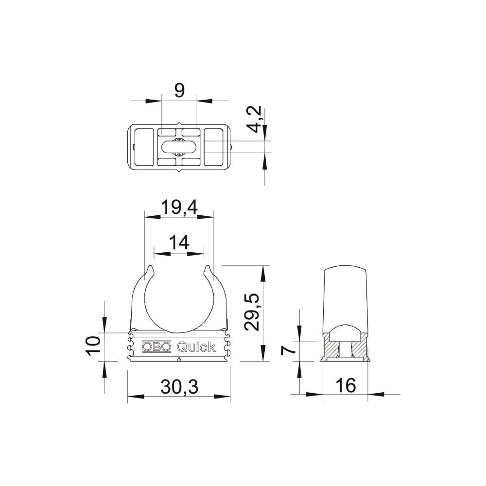 OBO Bettermann Quick-Schelle 2955 F M20, M20, Polypropylen, Reinweiß... OBO-2149357 4012195586036 (Abb. 2)