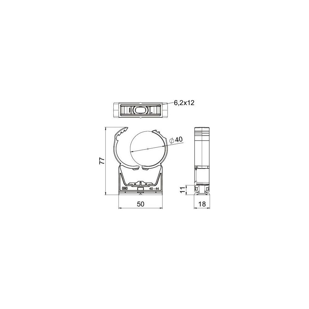 OBO Bettermann Rohrschelle proQuick PQ-40, 39,3-44,5mm, Polyamid, Grau... OBO-2147320 4012197395988 (Abb. 4)