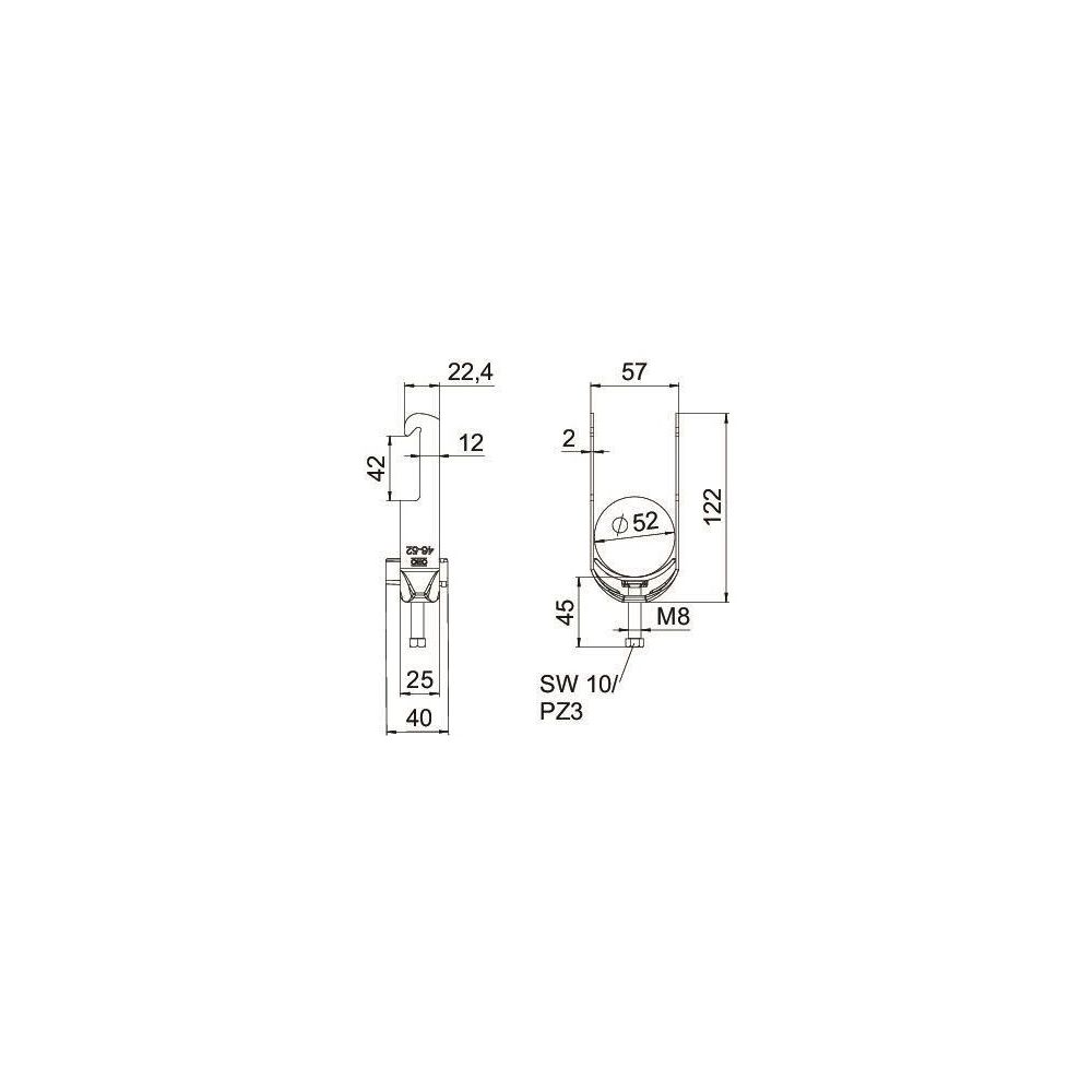 OBO Bettermann Bügelschelle 2056 BS-W1-K-52, 46-52mm, Stahl, feuerverzinkt... OBO-1187744 4012196854455 (Abb. 2)