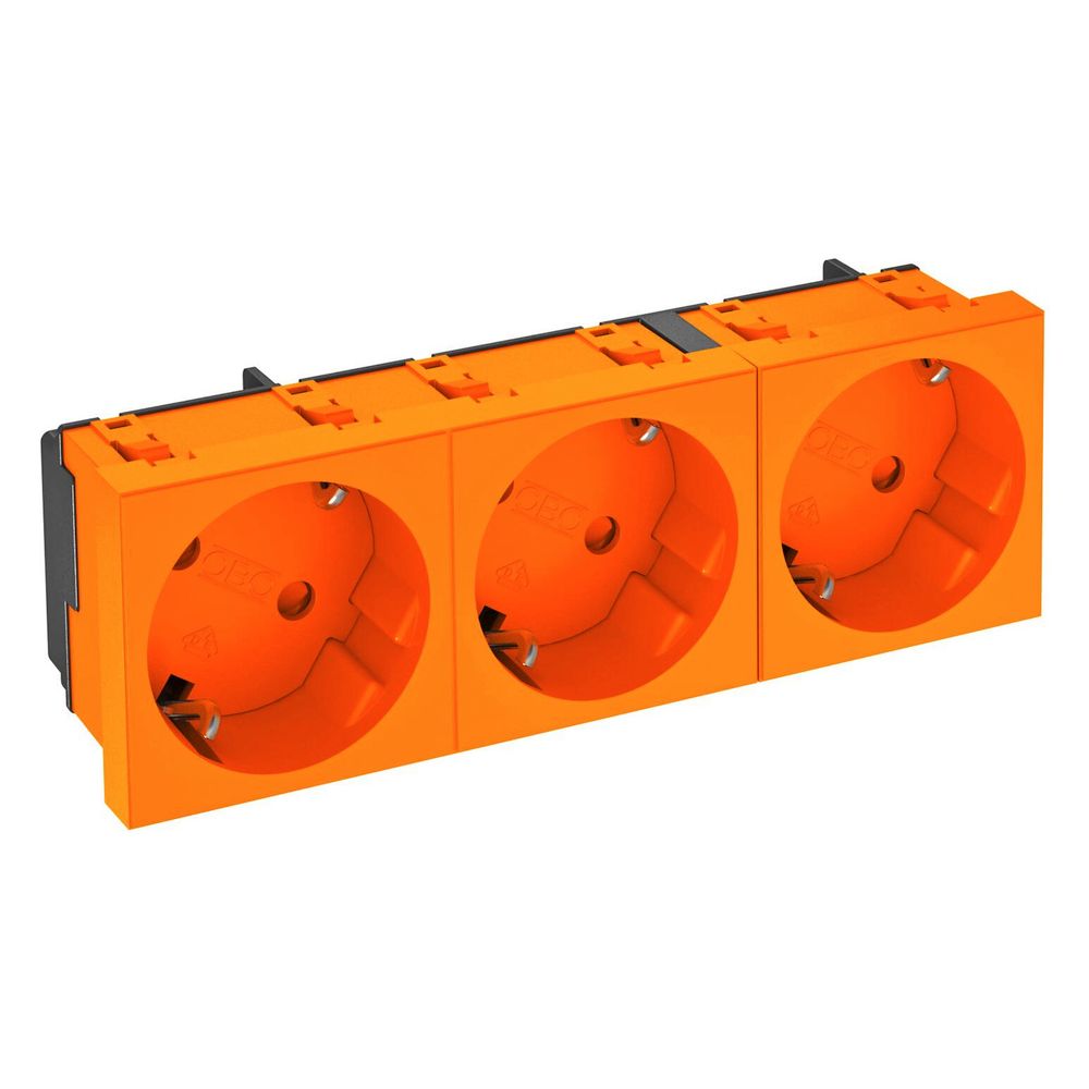 OBO Bettermann Schutzkontakt-Steckdose STD-D3S ROR3, 16A 250V, Kunststoff, Orange... OBO-6120125 4012197256227 (Abb. 3)