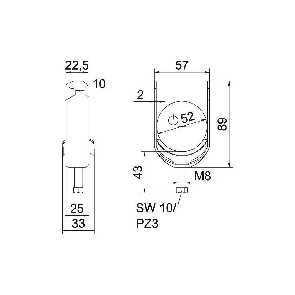 OBO Bettermann Bügelschelle 2056 BS-H1-M-52, 46-52mm, Stahl, feuerverzinkt... OBO-1186049 4012196848737 (Abb. 2)