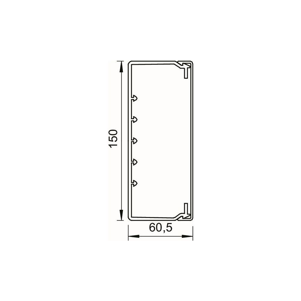 OBO Bettermann Wand- und Deckenkanal WDK 6027156, 60x150x2000mm, Polyvinylchlorid, Grau... OBO-6027156 4012196668236 (Abb. 3)