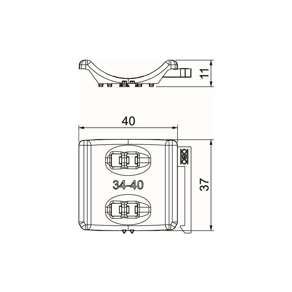 OBO Bettermann Universal-Gegenwanne 2058UW 40 LGR, 34-40mm, Polypropylen, Lichtgrau, 11980... OBO-1198040 4012196636198 (Abb. 4)