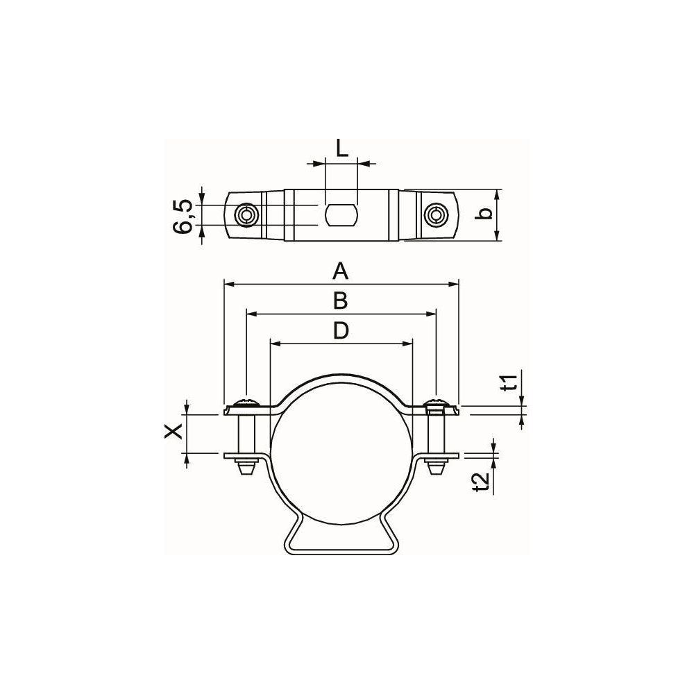 OBO Bettermann Abstandschelle ASL 733 44, 36-44mm, Aluminium... OBO-1362830 4012196600212 (Abb. 5)