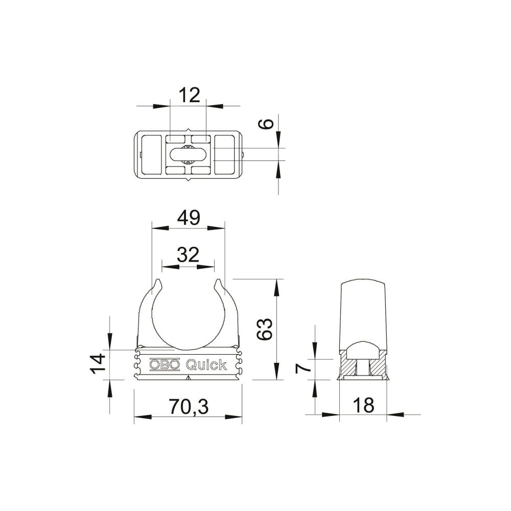 OBO Bettermann Rohrschelle 2955 M50, M50, Polypropylen, Schwarz... OBO-2149579 4012195616993 (Abb. 2)