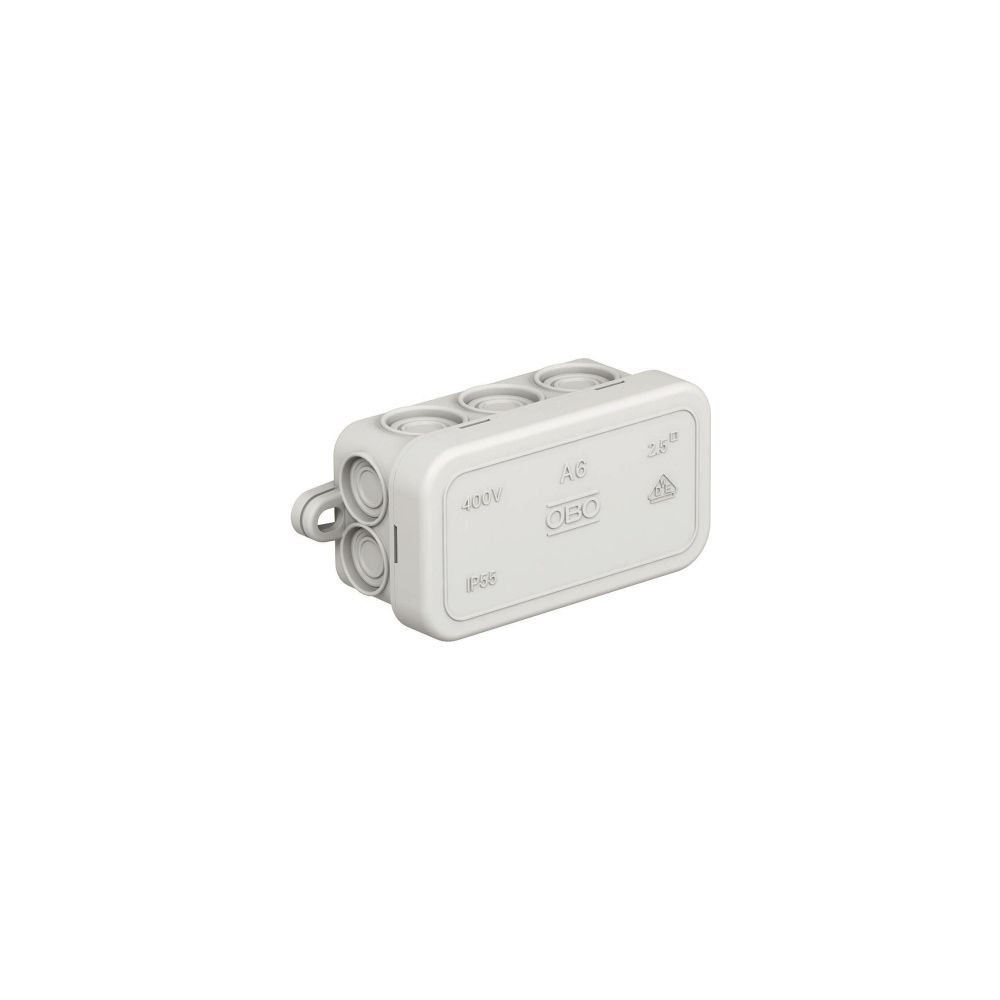OBO Bettermann Kabelabzweigkasten A 6, 80x43x36,2mm, Kunststoff, Lichtgrau... OBO-2000001 4012195917069 (Abb. 2)