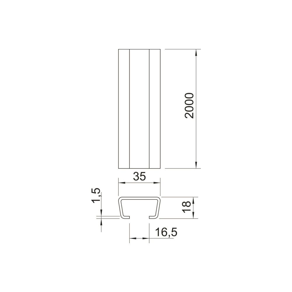 OBO Bettermann Profilschiene AML3518UP2000FT C-Profil, 2000x35x18mm, 1,5mm Materialstärke,... OBO-1118129 4012195047056 (Abb. 2)