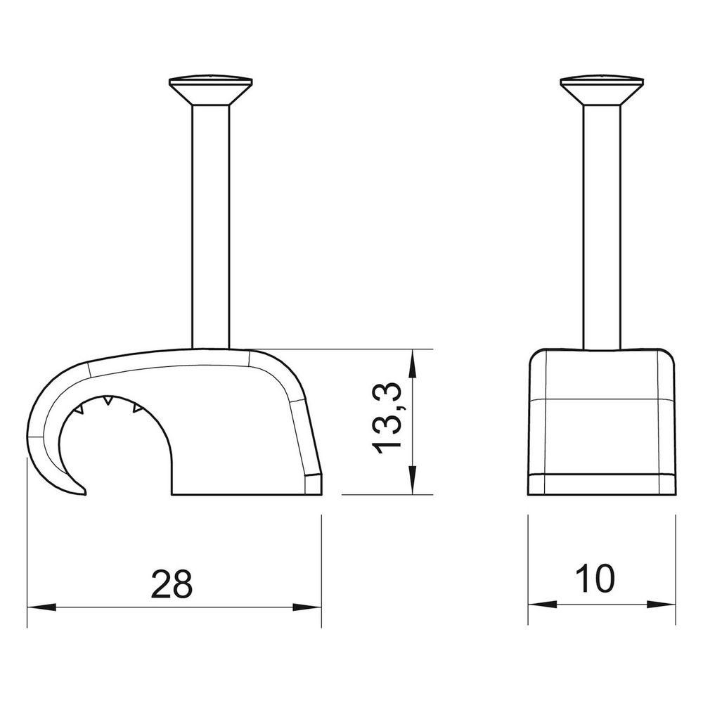 OBO Bettermann Haft-Clip 2027 40 LGR, 10-14mm 40mm, Kunststoff, Lichtgrau... OBO-2228858 4012195219972 (Abb. 4)
