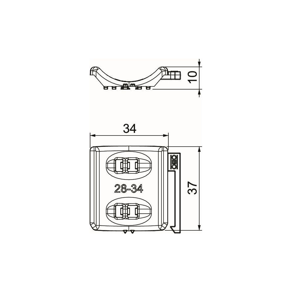OBO Bettermann Universal-Gegenwanne 2058UW 34 LGR, 28-34mm, Polypropylen, Lichtgrau... OBO-1198034 4012196636181 (Abb. 3)