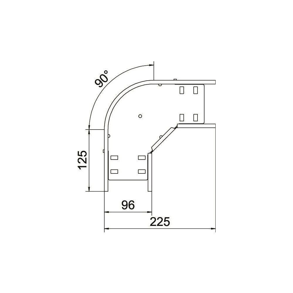 OBO Bettermann Bogen 90 Grad RB 90 610 FS, 60x100mm, Stahl, Zink... OBO-6036560 4012197343101 (Abb. 3)