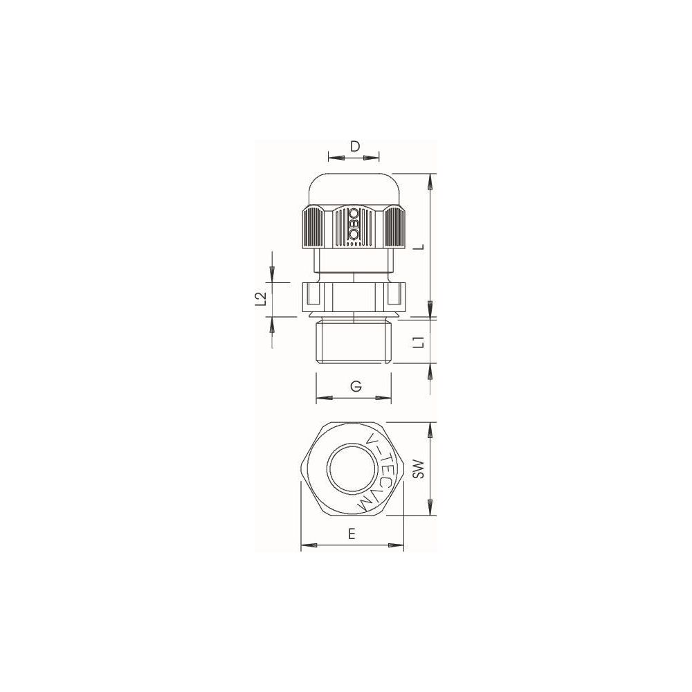OBO Bettermann Kabelverschraubung V-TEC VM40, M40, 16-28mm, IP68, Polyamid, Lichtgrau... OBO-2022872 4012195533832 (Abb. 3)
