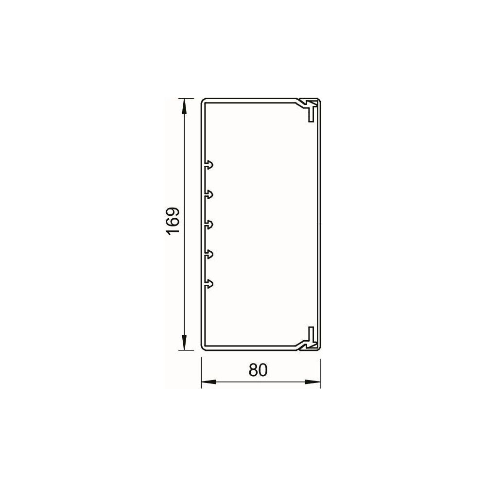 OBO Bettermann Wand- und Deckenkanal WDK 80170, 80x170x2000mm, PVC, Reinweiß... OBO-6191304 4012195042273 (Abb. 3)