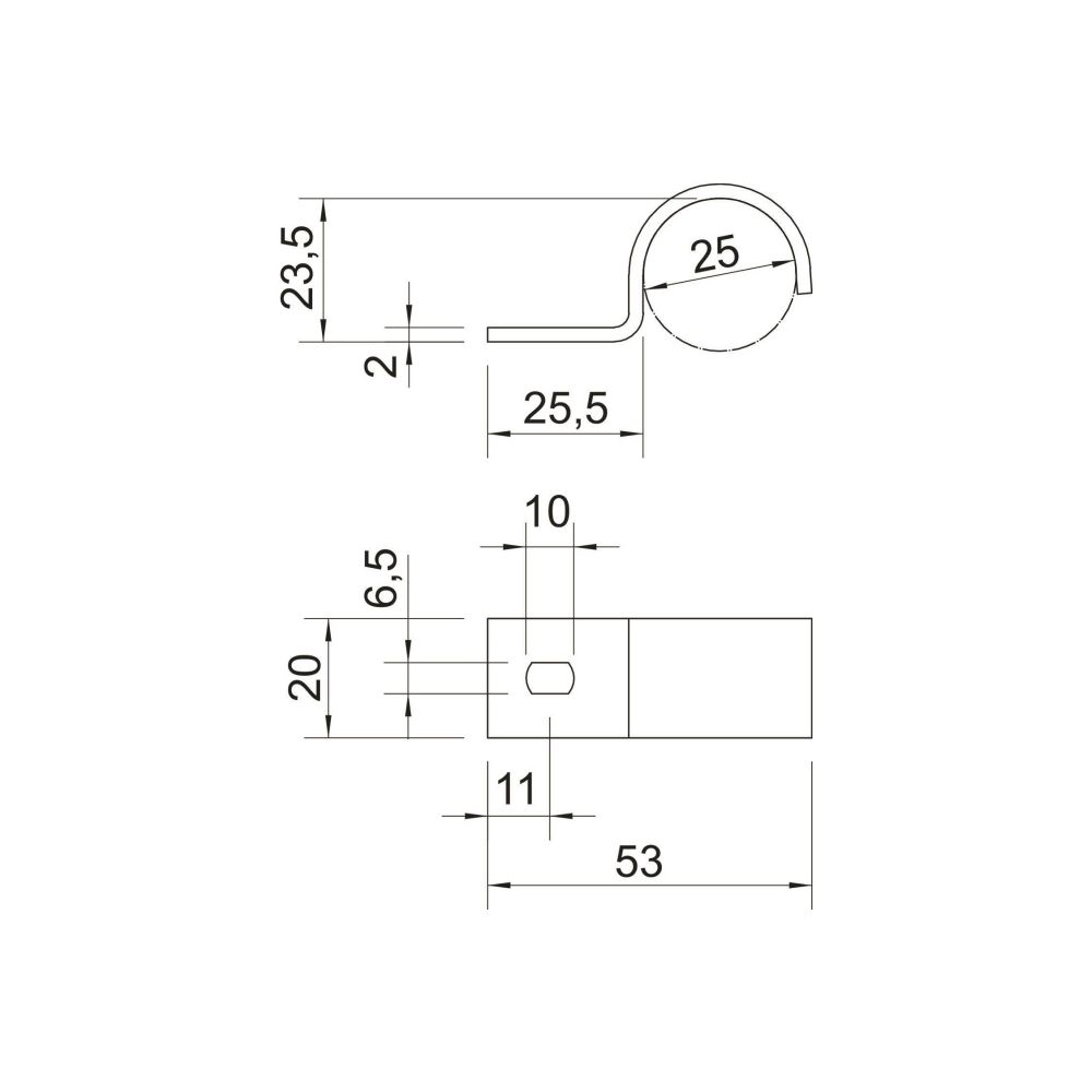 OBO Bettermann Befestigungsschelle 822 25mm einlappig, 25mm, Stahl, feuerverzinkt... OBO-1014501 4012195567011 (Abb. 2)