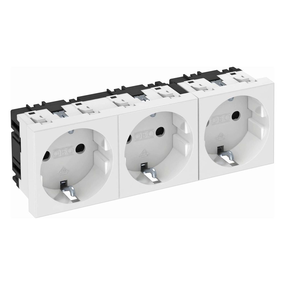 OBO Bettermann Schutzkontaktsteckdose Modul 45 STD-D0 RW3, 16A 250V, Kunststoff, Weiß... OBO-6120042 4012196047260 (Abb. 5)