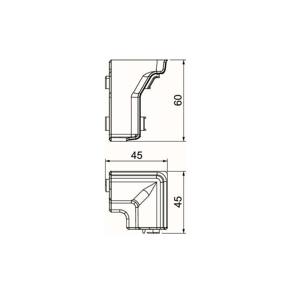 OBO Bettermann Inneneck SLL IE2050, 60mm, IP40, IK06, PVC, Reinweiß... OBO-6132240 4012196720064 (Abb. 3)