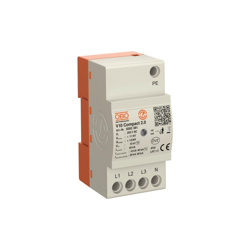 OBO Bettermann Überspannungsableiter V10 Compact2.0, 230V, 10kA, IP20... OBO-5093381 4012196862566 (Abb. 2)