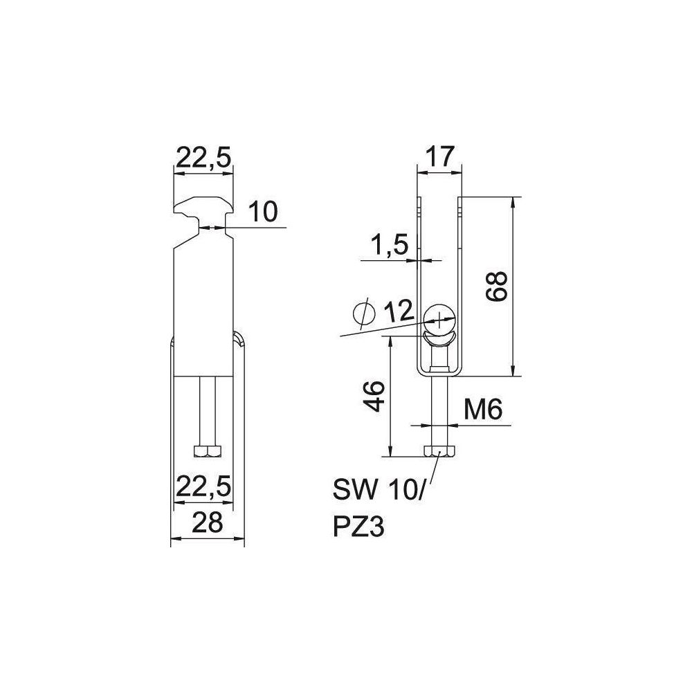 OBO Bettermann Bügelschelle 2056 BS-H3-M-12, 8-12mm, Stahl, Feuerverzinkt... OBO-1186004 4012196848546 (Abb. 3)