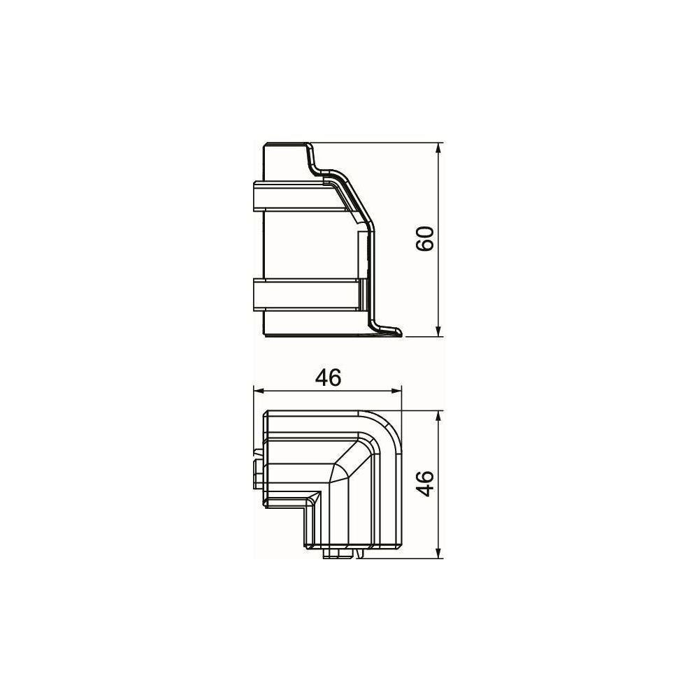 OBO Bettermann Außeneck SLL AE2050, 60mm, PVC, Reinweiß... OBO-6132260 4012196720798 (Abb. 2)