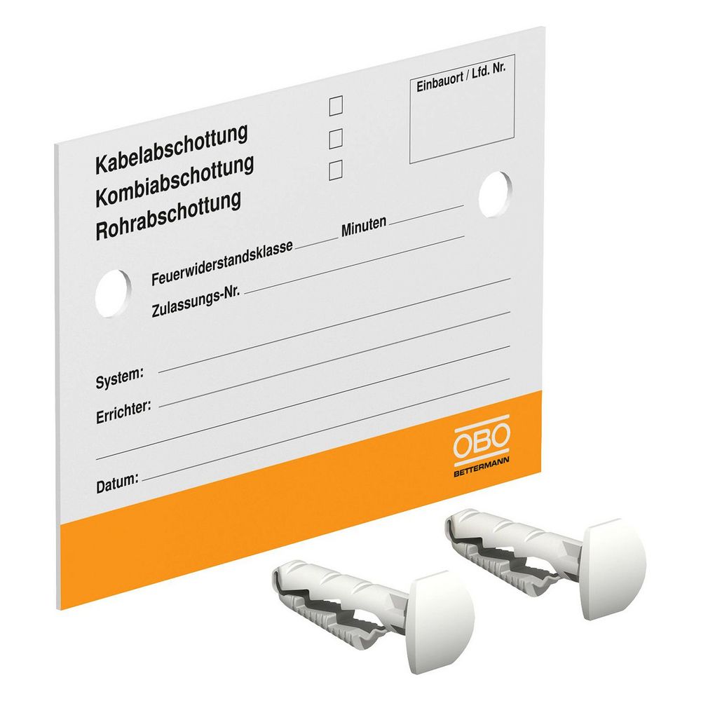 OBO Bettermann Kennzeichnungsschild KS-S DE, 70x100mm, Polystyrol, Weiß... OBO-7205425 4012195448259 (Abb. 4)