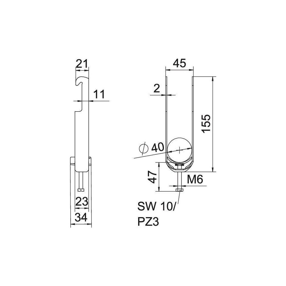 OBO Bettermann Bügelschelle 2056 2f, 34-40mm, Stahl, feuerverzinkt... OBO-1187733 4012196854523 (Abb. 3)