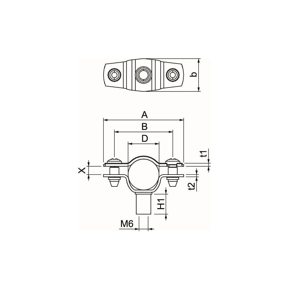 OBO Bettermann Abstandschelle ASG 732 17, 14-17mm, M6, Edelstahl 316 (V4A)... OBO-1362467 4012196599790 (Abb. 3)