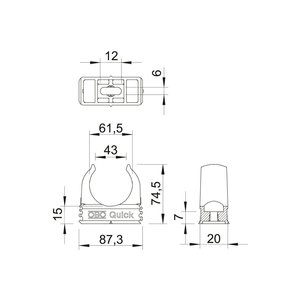 OBO Bettermann Quick-Schelle M63, 63mm, Polypropylen, Lichtgrau... OBO-2149040 4012195588252 (Abb. 3)