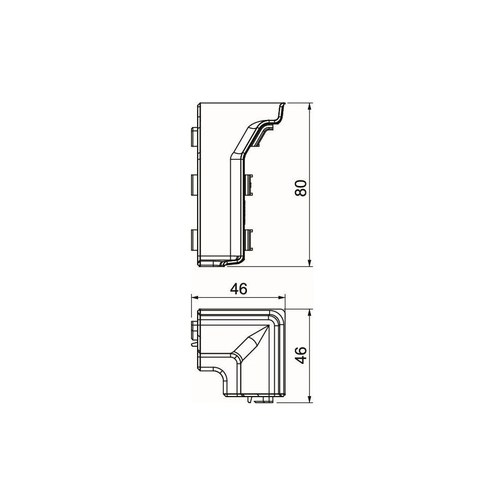 OBO Bettermann Inneneck SLL IE2070, 80mm, PVC, Reinweiß... OBO-6132243 4012196720699 (Abb. 2)