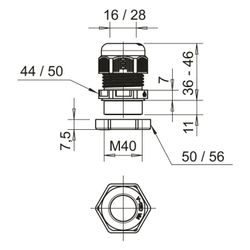 OBO Bettermann Kabelverschraubung V-TEC VM40+, M40, 16-28mm, Polyamid, Lichtgrau... OBO-2022772 4012195860976 (Abb. 1)