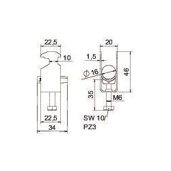 OBO Bettermann Bügelschelle 2056 BS-H1-K-16 FT, 12-16mm, Stahl, feuerverzinkt... OBO-1186209 4012196846962 (Abb. 1)