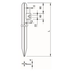 OBO Bettermann Kreuzerder 213 2000 mit Anschlusslasche, 2000mm, Stahl, Feuerverzinkt... OBO-5003024 4012195373698 (Abb. 1)