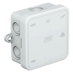 OBO Bettermann Kabelabzweigkasten A8, 75x75x36,2mm, Kunststoff, Lichtgrau, 2000016... OBO-2000016 4012195151395 (Abb. 1)