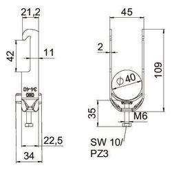 OBO Bettermann Bügelschelle 2056 BS-W1-K-40, 34-40mm, Stahl, feuerverzinkt... OBO-1187732 4012196854431 (Abb. 1)