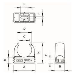 OBO Bettermann Quick-Schelle 2955 M20, 20mm, Polypropylen, Lichtgrau, 2149010... OBO-2149010 4012195583936 (Abb. 1)