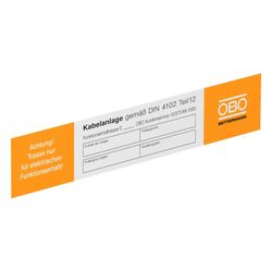 OBO Bettermann Kennzeichnungsschild KS-E DE, 250x43mm, PVC, Weiß... OBO-7205423 4012195847830 (Abb. 1)