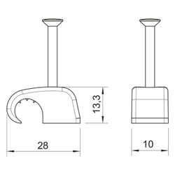 OBO Bettermann Haft-Clip 2027 30 LGR, 10-14mm, Kunststoff, Lichtgrau RAL7035... OBO-2228831 4012195219910 (Abb. 1)